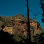 Sandstone cliff descending into the Megalong Valley